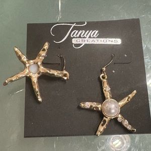 High-End Department Store Designer One of Kind Statement Starfish Earrings